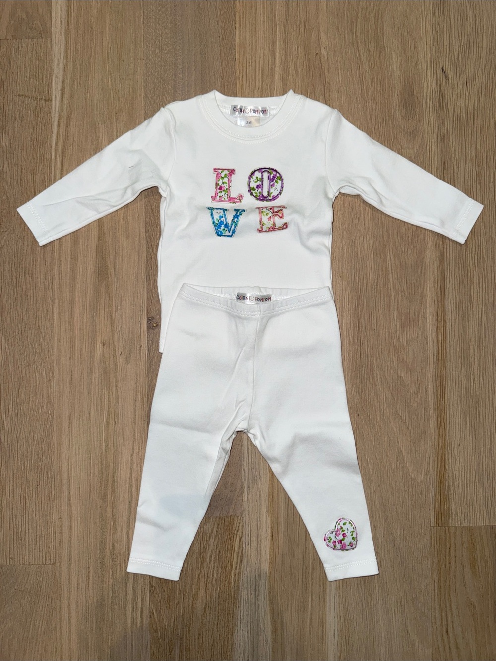 White 'Love' Kids Matching Set